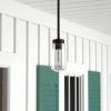 imageGlobe Electric 44773 1Light Outdoor Pendant Matte Black Clear Glass Shade E26 Base Socket Kitchen Island Caf Ceiling Hanging Light Fixture Modern Vintage Porch Light Bulb Not IncludedBronze  Tyson