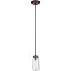 imageGlobe Electric 44773 1Light Outdoor Pendant Matte Black Clear Glass Shade E26 Base Socket Kitchen Island Caf Ceiling Hanging Light Fixture Modern Vintage Porch Light Bulb Not IncludedBronze  Tyson