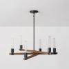 imageGlobe Electric 60340 Emery Pendant Lighting Matte Brass Bulb Not IncludedMatte Black  Faux Wood