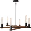 imageGlobe Electric 60340 Emery Pendant Lighting Matte Brass Bulb Not IncludedMatte Black  Faux Wood