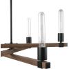 imageGlobe Electric 60340 Emery Pendant Lighting Matte Brass Bulb Not IncludedMatte Black  Faux Wood