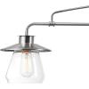 imageGlobe Electric 60467 Nate 3 Brushed Steel Pendant Light with Clear Glass Shades