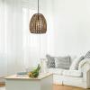 imageGlobe Electric 60750 1Light Pendant Light Brown Woven Rattan Shade Adjustable Height Black Hanging Cord Kitchen Island Pendant Light Fixture Home Dcor Lighting Bulb Not IncludedMarlow