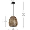 imageGlobe Electric 60750 1Light Pendant Light Brown Woven Rattan Shade Adjustable Height Black Hanging Cord Kitchen Island Pendant Light Fixture Home Dcor Lighting Bulb Not IncludedMarlow