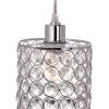 imageGlobe Electric 65142 1Light Cylindrical Plugin Pendant Polished Chrome Finish Caged Crystal Shade Clear 15ft Cord inLine OnOff Rocker Switch Ceiling Hanging Light Fixture Bulb Not Included