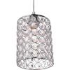 imageGlobe Electric 65142 1Light Cylindrical Plugin Pendant Polished Chrome Finish Caged Crystal Shade Clear 15ft Cord inLine OnOff Rocker Switch Ceiling Hanging Light Fixture Bulb Not Included