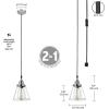 imageGlobe Electric Sutton 1Light Pendant Lighting Matte Black Smoke Glass Shade Bulb Not IncludedParker