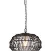 imageGlobe Electric 44759 1Light Outdoor Plugin Pendant Light Black Woven Fabric Shade Matte Black Designer Black Fabric Hanging Cord Kitchen Island Cafe Ceiling Light Bulb Not IncludedDiego Black