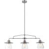 imageGlobe Electric 60467 Nate 3 Brushed Steel Pendant Light with Clear Glass Shades