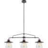 imageGlobe Electric 64845 Nate 3Light Pendant Oil Rubbed Bronze Clear Glass Shades Bulb Not Included