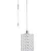 imageGlobe Electric 65142 1Light Cylindrical Plugin Pendant Polished Chrome Finish Caged Crystal Shade Clear 15ft Cord inLine OnOff Rocker Switch Ceiling Hanging Light Fixture Bulb Not Included