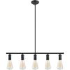 imageGlobe Electric Harrow 3 Linear Pendant Lighting with Gold Accent Sockets Shades 60873 Matte Black with Clear Glass Bulb Not IncludedMatte Black