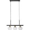 imageGlobe Electric Harrow 3 Linear Pendant Lighting with Gold Accent Sockets Shades 60873 Matte Black with Clear Glass Bulb Not IncludedMatte Black with Clear Glass