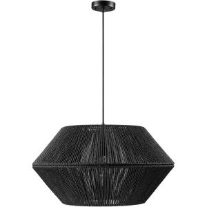 imageGlobe Electric 44759 1Light Outdoor Plugin Pendant Light Black Woven Fabric Shade Matte Black Designer Black Fabric Hanging Cord Kitchen Island Cafe Ceiling Light Bulb Not IncludedTerra  Black