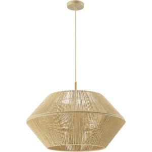 imageGlobe Electric 44759 1Light Outdoor Plugin Pendant Light Black Woven Fabric Shade Matte Black Designer Black Fabric Hanging Cord Kitchen Island Cafe Ceiling Light Bulb Not IncludedTerra  Wood Toned