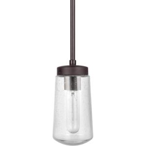 imageGlobe Electric 44773 1Light Outdoor Pendant Matte Black Clear Glass Shade E26 Base Socket Kitchen Island Caf Ceiling Hanging Light Fixture Modern Vintage Porch Light Bulb Not IncludedBronze  Tyson