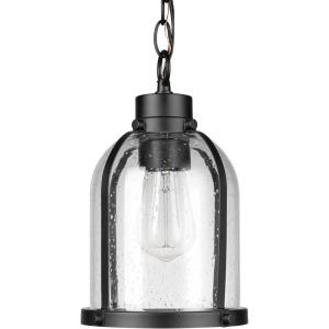 imageGlobe Electric 44773 1Light Outdoor Pendant Matte Black Clear Glass Shade E26 Base Socket Kitchen Island Caf Ceiling Hanging Light Fixture Modern Vintage Porch Light Bulb Not IncludedMatte Black  Outdoor