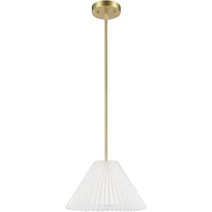 imageGlobe Electric 61093 Janis Pendant Lighting White with Fringe Bulb Not IncludedMatte Brass