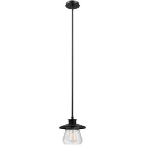 imageGlobe Electric 64847 Nate 1Light Pendant Oil Rubbed Bronze Clear Glass Shade