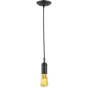 imageGlobe Electric 64906 1Light Pendant Matte Black Black Woven Fabric Cord E26 Base Socket Kitchen Island Caf Decorative Ceiling Hanging Light Fixture Modern Vintage Bulb Not Included