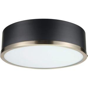 imageGlobe Electric 66000075 1Light 21W LED Integrated Flush Mount Ceiling Light Matte Black White Interior Shade 800 Lumens 3000 Kelvins 90 CRI Ceiling Light Fixture Home Improvement DimmableSelina