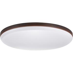 imageGlobe Electric 66000075 1Light 21W LED Integrated Flush Mount Ceiling Light Matte Black White Interior Shade 800 Lumens 3000 Kelvins 90 CRI Ceiling Light Fixture Home Improvement DimmableEllington Dark Bronze