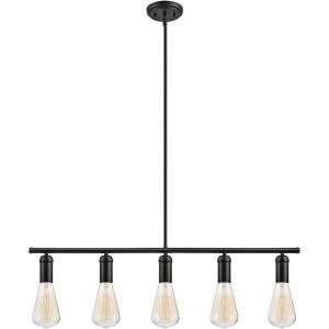 imageGlobe Electric Harrow 3 Linear Pendant Lighting with Gold Accent Sockets Shades 60873 Matte Black with Clear Glass Bulb Not IncludedMatte Black