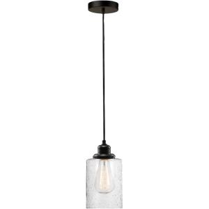 imageGlobe Electric Sutton 1Light Pendant Lighting Matte Black Smoke Glass Shade Bulb Not IncludedAnnecy 2 in 1