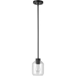 imageGlobe Electric Sutton 1Light Pendant Lighting Matte Black Smoke Glass Shade Bulb Not IncludedMiddleton