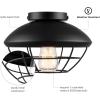 imageGlobe Electric 44301 Charlie 1Light OutdoorIndoor SemiFlush Mount Ceiling Light Oil Rubbed Bronze Clear Seeded Glass Shade Bulb Not IncludedBlack  Sam