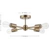 imageGlobe Electric 4Light Matte Brass Flush Mount Dining Light Fixture E26 Bulb Ceiling Bedroom Light Bulb Not Included