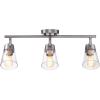 imageGlobe Electric 59798 25quot 3Light Track Lighting Wood Toned Matte Black Accents Clear Glass Shades Kitchen Bathroom Home Essentials Ceiling Light Dorm Dining Room HallwayMetalic Grey