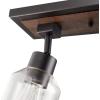 imageGlobe Electric 59798 25quot 3Light Track Lighting Wood Toned Matte Black Accents Clear Glass Shades Kitchen Bathroom Home Essentials Ceiling Light Dorm Dining Room HallwayMatte Black  Faux Wood