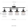 imageGlobe Electric 59798 25quot 3Light Track Lighting Wood Toned Matte Black Accents Clear Glass Shades Kitchen Bathroom Home Essentials Ceiling Light Dorm Dining Room HallwayDark Bronze