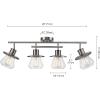 imageGlobe Electric 59798 25quot 3Light Track Lighting Wood Toned Matte Black Accents Clear Glass Shades Kitchen Bathroom Home Essentials Ceiling Light Dorm Dining Room HallwayBrushed Nickel