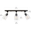 imageGlobe Electric 59798 25quot 3Light Track Lighting Wood Toned Matte Black Accents Clear Glass Shades Kitchen Bathroom Home Essentials Ceiling Light Dorm Dining Room HallwayMatte Black  Faux Wood