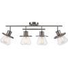 imageGlobe Electric 59798 25quot 3Light Track Lighting Wood Toned Matte Black Accents Clear Glass Shades Kitchen Bathroom Home Essentials Ceiling Light Dorm Dining Room HallwayBrushed Nickel