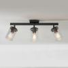 imageGlobe Electric 59798 25quot 3Light Track Lighting Wood Toned Matte Black Accents Clear Glass Shades Kitchen Bathroom Home Essentials Ceiling Light Dorm Dining Room HallwayMatte Black  Seeded Glass