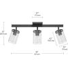 imageGlobe Electric 59798 25quot 3Light Track Lighting Wood Toned Matte Black Accents Clear Glass Shades Kitchen Bathroom Home Essentials Ceiling Light Dorm Dining Room HallwayMatte Black  Seeded Glass