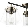 imageGlobe Electric 59798 25quot 3Light Track Lighting Wood Toned Matte Black Accents Clear Glass Shades Kitchen Bathroom Home Essentials Ceiling Light Dorm Dining Room HallwayAntique Brass  Black