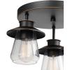 imageGlobe Electric 60981 Sedona Faux Wood Accents Clear Glass Shades Matte Black Bulb Not IncludedOilRubbed Bronze