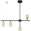 imageGlobe Electric 64000048 4Light Adjustable Height Geometrical Track Lighting Matte Black Ceiling Light Track Light Heads Pivot Shades Track Lighting Kit 4 Bulb Kitchen Light GU10 SocketBrass  Hadid