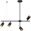 imageGlobe Electric 64000048 4Light Adjustable Height Geometrical Track Lighting Matte Black Ceiling Light Track Light Heads Pivot Shades Track Lighting Kit 4 Bulb Kitchen Light GU10 SocketBlack  Hadid