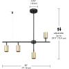 imageGlobe Electric 64000048 4Light Adjustable Height Geometrical Track Lighting Matte Black Ceiling Light Track Light Heads Pivot Shades Track Lighting Kit 4 Bulb Kitchen Light GU10 SocketBrass  Hadid