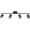 imageGlobe Electric 64000048 4Light Adjustable Height Geometrical Track Lighting Matte Black Ceiling Light Track Light Heads Pivot Shades Track Lighting Kit 4 Bulb Kitchen Light GU10 SocketBlack  Pratt