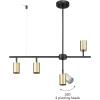 imageGlobe Electric 64000048 4Light Adjustable Height Geometrical Track Lighting Matte Black Ceiling Light Track Light Heads Pivot Shades Track Lighting Kit 4 Bulb Kitchen Light GU10 SocketBrass  Hadid