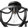 imageGlobe Electric 64846 1Light SemiFlush Mount Ceiling Light Oil Rubbed Bronze Clear Glass Shade Ceiling Light Fixture Bedroom Lights for Ceiling Dining Light Fixture Bulb Not IncludedMatte Black