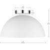 imageGlobe Electric 65792 Portland 1Light SemiFlush Mount Ceiling Light Brass Satin Finish Matte Opal White Glass ShadeMatte White