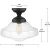 imageGlobe Electric 65849 Lucerne 1Light SemiFlush Mount Ceiling Light Dark Bronze Clear Glass Shade 1113 Bulb Not Included