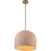 imageGlobe Electric Novogratz x 65783 Artessa 2Light Convertible Chandelier Matte Brass Rattan and Bamboo Shade